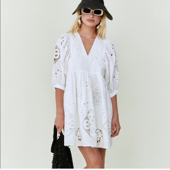 Hunter bell maya dress in white Elegant White Eyelet Dress - Picture 2 of 5